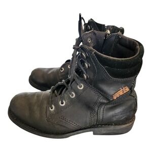 HARLEY DAVIDSON Men Stealth Motorcycle Boots Size 9 Black Leather Logo USA 94264